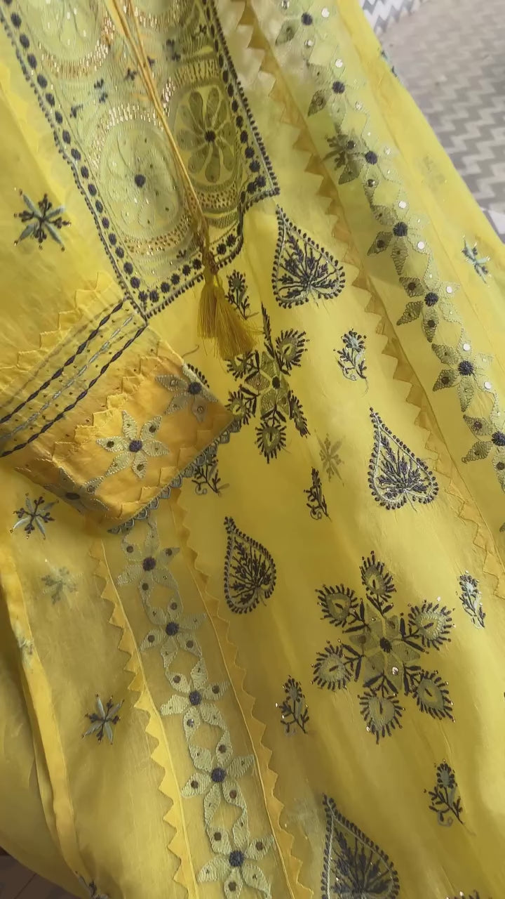 Yellow Hnadwork Dress RS:2300
